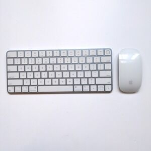 Blue Apple Magic Keyboard A2449 w/ Touch ID, Mouse A1657 Pair TESTED/WORKS